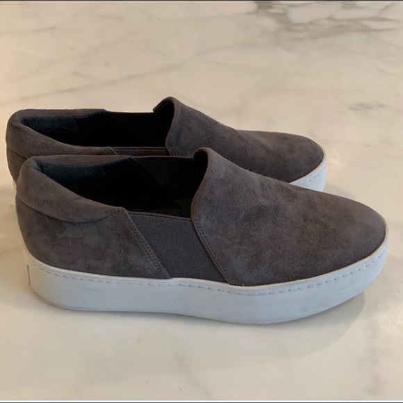 Vince Warren Slip-on Platform Grey Suede Sneaker - Picture 3 of 14